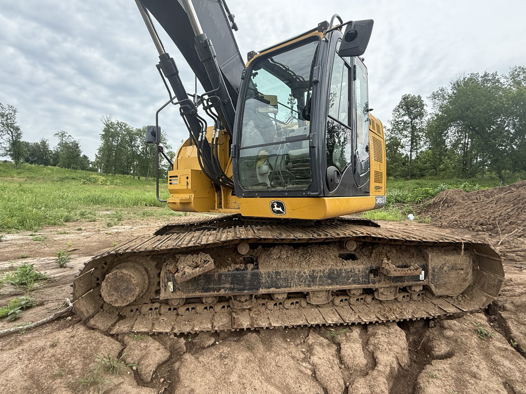 John Deere 245G LC excavator — front view with cab